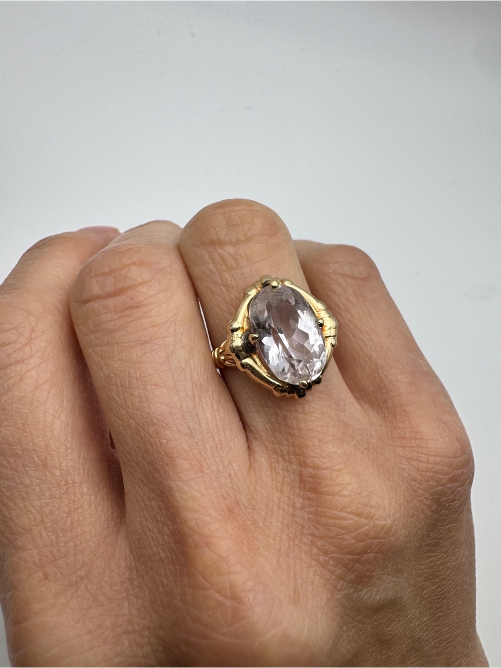 Kunzite 14 gold ring